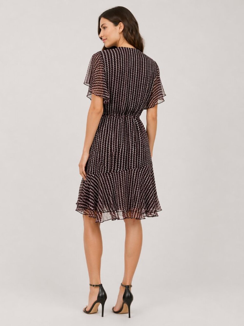 Reiss Anna “New Generation” Flounce Sleeve Dress Berry Print Size 4 - Picture 2 of 7